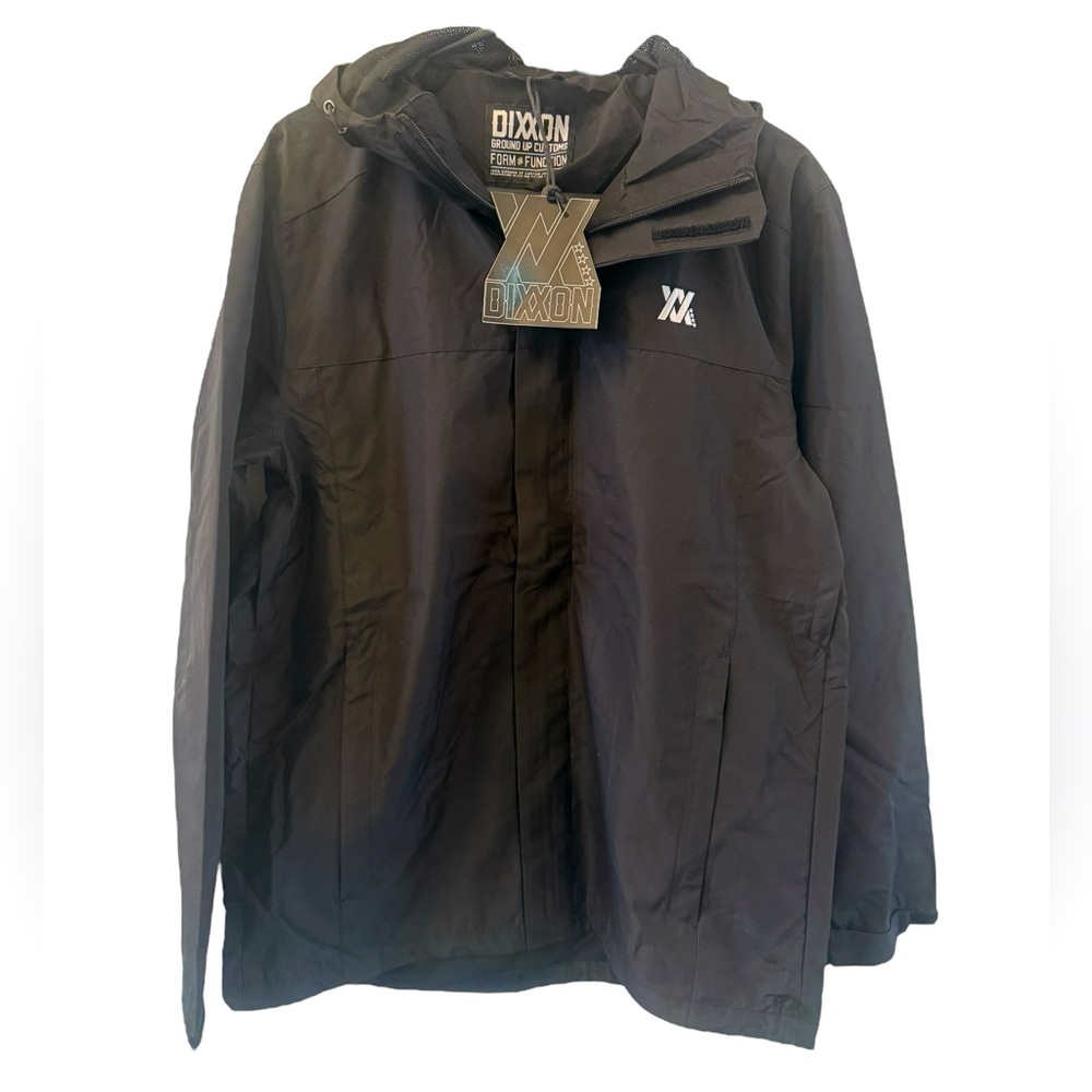 Dixxon Flannel Co Tech Jacket Hooded Windbreaker Black Large NEW 👀 - Picture 1 of 5